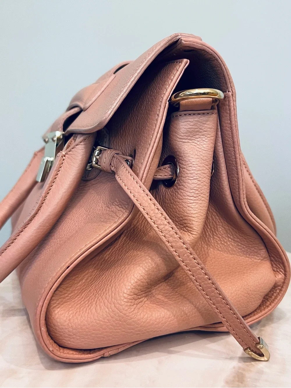 Jimmy Choo Rosalie Blush Pink Leather Satchel